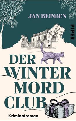 Der Wintermordclub Das Buchcover zeigt in sanften Farben ein winterliches Szenario mit einem stilisierten, alten Gebäude im Hintergrund. Vorne läuft eine lila Katze, die den Blick auf sich zieht. Der Titel „DER WINTER MORD CLUB“ ist in großen, dunklen Buchstaben zentral platziert, darunter steht in kleinerer Schrift „Kriminalroman“. Oben links steht der Name des Autors „Jan Beinßen“. Die Atmosphäre ist geheimnisvoll und einladend zugleich, mit einem leicht verspielten Touch.