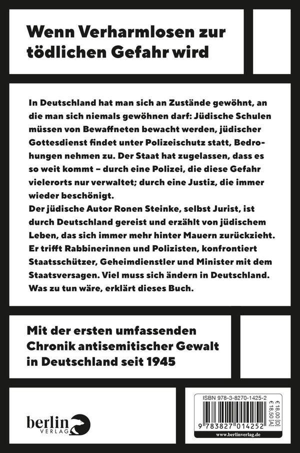 Rückansicht des Buches „Terror gegen Juden“