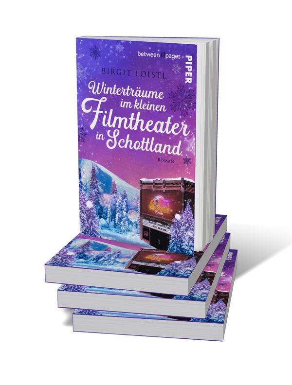 Bücherstapel des Buches „Winterträume im kleinen Filmtheater in Schottland“
