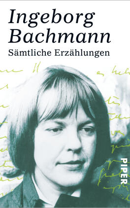 Sämtliche Erzählungen Das Buchcover zeigt ein halbseitiges Porträt von Ingeborg Bachmann, der berühmten österreichischen Schriftstellerin. Ihr Gesicht ist in einem sanften, monochromen Farbton gehalten, während der Hintergrund mit handschriftlichen, grünen Notizen akzentuiert wird. Der Titel „Ingeborg Bachmann“ ist in auffälliger, großer Schrift oben platziert, gefolgt von „Sämtliche Erzählungen“ in kleinerem, schwarzem Text darunter. Das Cover vermittelt eine nachdenkliche und literarische Atmosphäre.
