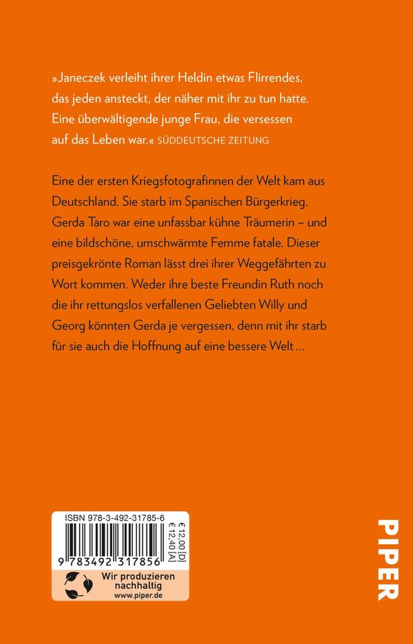 Rückansicht des Buches „Das Mädchen mit der Leica“