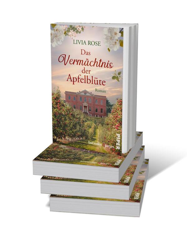 Bücherstapel des Buches „Das Vermächtnis der Apfelblüte“