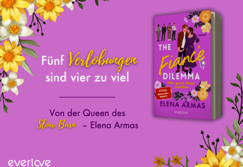 gestalteter Banner mit dem Cover von „The Fiancé Dilemma“