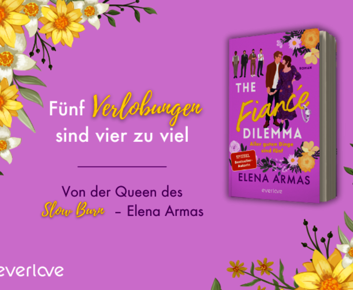 gestalteter Banner mit dem Cover von „The Fiancé Dilemma“