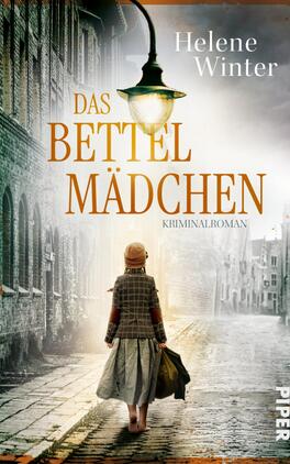 Das Bettelmädchen Das Buchcover zeigt ein atmosphärisches Stadtbild mit einem beleuchteten Laternenpfahl im Vordergrund. Eine junge Frau mit einem grauen Kleid und einer dunklen Kopfbedeckung steht mit dem Rücken zur Kamera in einer verlassenen Gasse. Der Titel „DAS BETTELMÄDCHEN“ ist in großen, orangefarbenen Buchstaben hervorgehoben, während „KRIMINALROMAN“ in kleinerer Schrift darunter steht. Die dunklen Ziegelwände und der graue Himmel verleihen dem Cover eine melancholische Stimmung. Oben links ist der Name der Autorin, Helene Winter, platziert.
