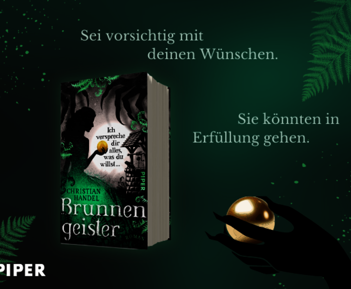 gestalteter Banner mit dem Buchcover von „Brunnengeister“