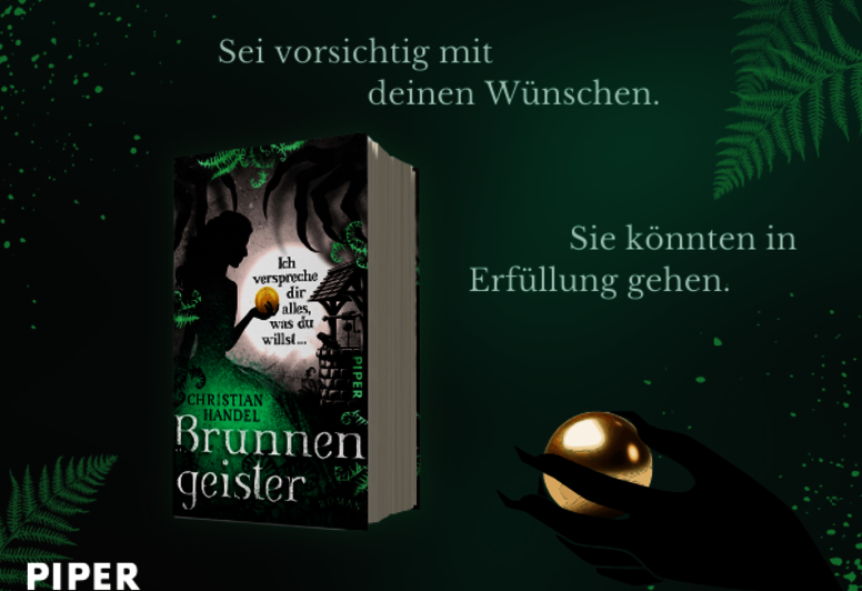 gestalteter Banner mit dem Buchcover von „Brunnengeister“